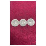 Three Washington Silver Quarters 1952 P, 1957 D,