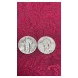 2 Standing Liberty Silver Quarters 1928 & 1927