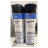 6 Cans of Spay Paint Flat Black Noir Brillante