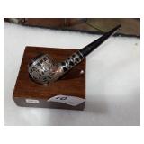 Pipe w/ Silver Filigree on Wood Stand