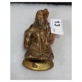 Cast Metal Buddha 5 3/8" Tall  Made in Hong Kong
