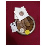 80 Wheat Stalk Pennies & 1 Steel Penny