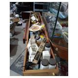 Wood Divided Carrier w/ Misc Items