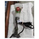 Metal Base Table Lamp w/ Hand Painted Shade 12" T