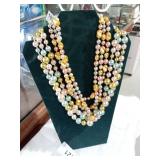 2 Sets of Pastel Colored Pearl Like Beaded