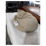 Resting Cat Cement  Door Stop 9 1/2" Long