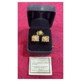 Nugget Tie Tac and Cuff Links with Cubic Zirconia