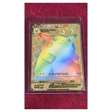Gold Toned Pokemon Card - #310 Pikachu w/ Rainbow