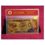 Gold Plated Banknote - 200 E  10000