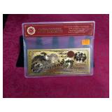 Gold Plated Banknote- 100.00 Eagle Washington