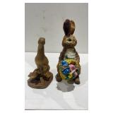 Decorative wooden Ducks and Easter Bunny