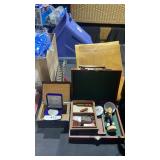 3 Wooden boxes w/ misc items