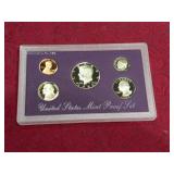 1989 US Mint Proof Set 5 Coins S Mint