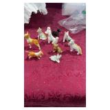 10 Miniature Porcelain / Ceramic Dog Figurines