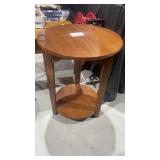 Round Wooden 2 tier Side Table