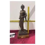 20" Standing Girl Bronze on Walnut Base   Names