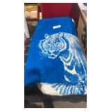 Blue & white Tiger Blanket