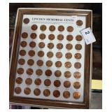Framed Lincoln Memorial Cents 56 Coins
