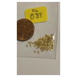 0.83  Grams of Natural Alaskan Gold Nuggets/Smalls