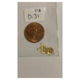 0.31  Grams of Natural Alaskan Gold Nuggets/Smalls
