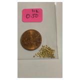 0.50  Grams of Natural Alaskan Gold Nuggets/Smalls