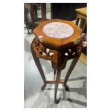 Tall carved Wood & stone Plant or Display Stand