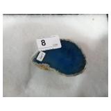 Blue Geode Crystal Half Stone 3 3/4" Wide