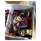 Cigar Box w/ Some Jewelry, Tack Pins, Religious