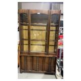 2 piece Wood and Class Buffet w/ Glass Shelving