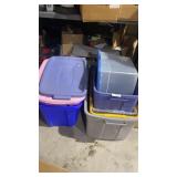 Assorted Plastic Bins some with Lids