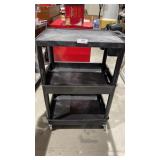 Black 3 Shelf Tier Rolling Kart