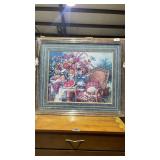 Large Framed Decorative Flower & Fruit Print