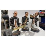 3 Jazz Quartet Metal Figurines 13" Tall