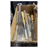 Box of Mostly Wood Chisels