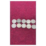 10 Barber Nickels "V"