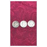 3 Mercury Silver Dimes 1927 P, 1930 P, 1945P