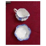 Bone China Cream & Sugar by Shelley "Dainty Blue"
