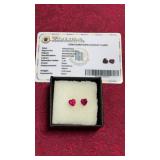 Pair of Tiny Rubies Heart Cut 2cts Each -Perfect