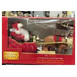Holiday Living Animated Santa & Reindeer Sleigh