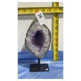 Amethyst Crystal Geode On Stand 8 1/2" Tall