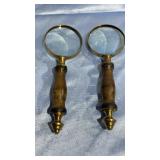 2 New Magnifying Glass w/ Wood Handle 2 New Magnifying Glass w/ Wood Handle