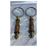 2 New Magnifying Glass w/ Wood Handle