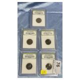 5 Jefferson Nickels Uncirculated - (2)2002 P, 5 Jefferson Nickels Uncirculated - (2)2002 P,