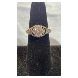 Sterling Ring  w/ CZ Stones sz 8