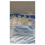 7 Small Blown Glass Angels