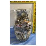 Glass Jar w/ Jewelry Bits & Pieces for Crafts Glass Jar w/ Jewelry Bits & Pieces for Crafts