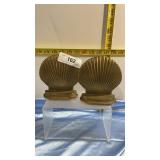 Pair Brass Seashell Bookends