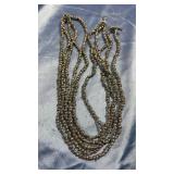 Silver Toned Small Heart Beads 6 Strands