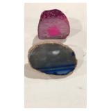 2 Half Geode Crystals Tallest 3 3/4" 2 Half Geode Crystals Tallest 3 3/4"