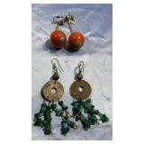 Orange Bead Drop Earrings & Vintage East Africa 5 Orange Bead Drop Earrings & Vintage East Africa 5